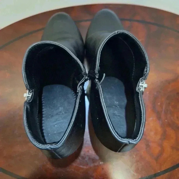 Style & Co. Ankle Boots Heels Womens Black Leather Side Zipper SNC Masrina 9.5M - Picture 12 of 16